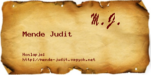 Mende Judit névjegykártya